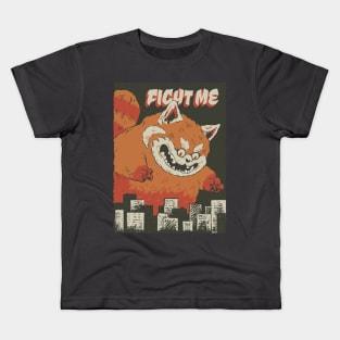 Giant red panda attack city Kids T-Shirt